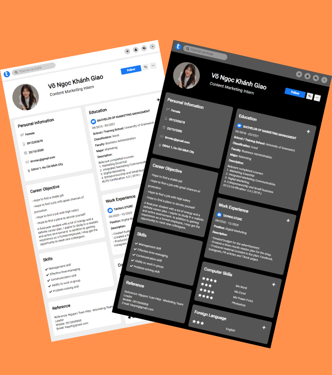 Mẫu CV tiếng Anh - Mẫu CV xin việc ngành Marketing - CV.timviec.com.vn