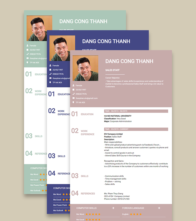 Mẫu CV tiếng Anh - Mẫu CV xin việc thanh lịch - CV.timviec.com.vn