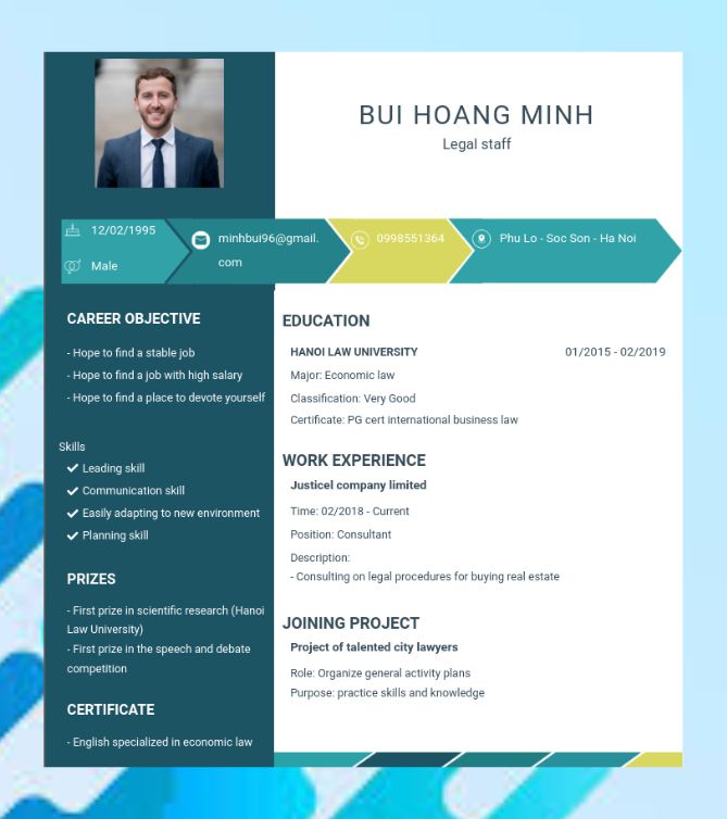 Mẫu CV tiếng Anh - Mẫu CV ngành Luật - CV.timviec.com.vn