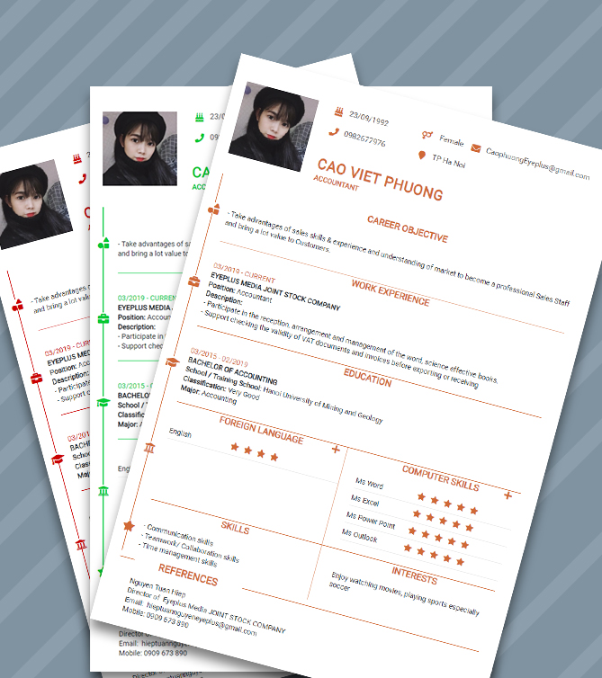Mẫu CV tiếng Anh - Mẫu CV xin việc hiện đại - CV.timviec.com.vn