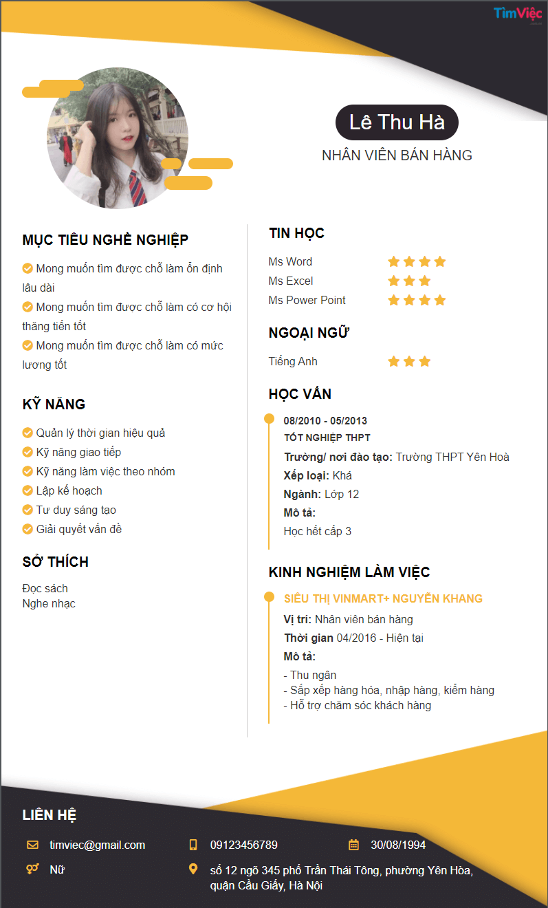 CV mẫu 18