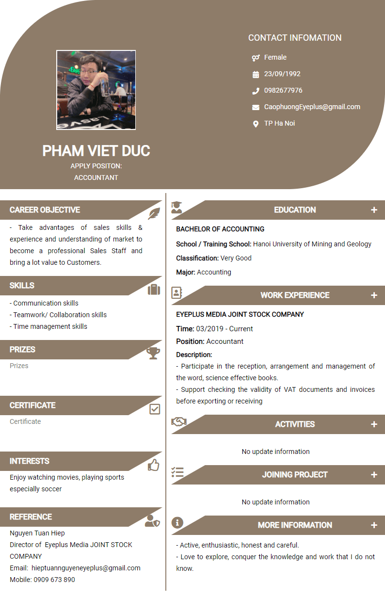 CV mẫu 2