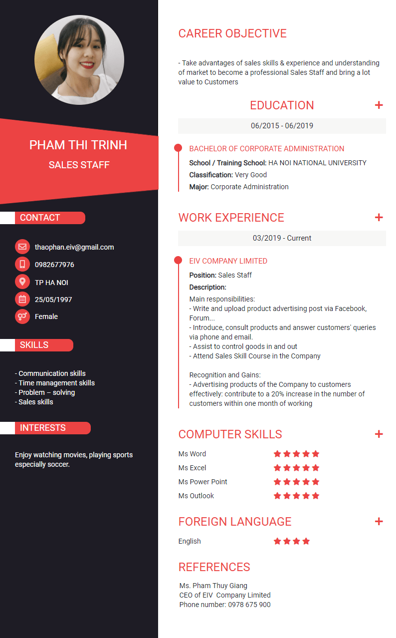 CV mẫu 13