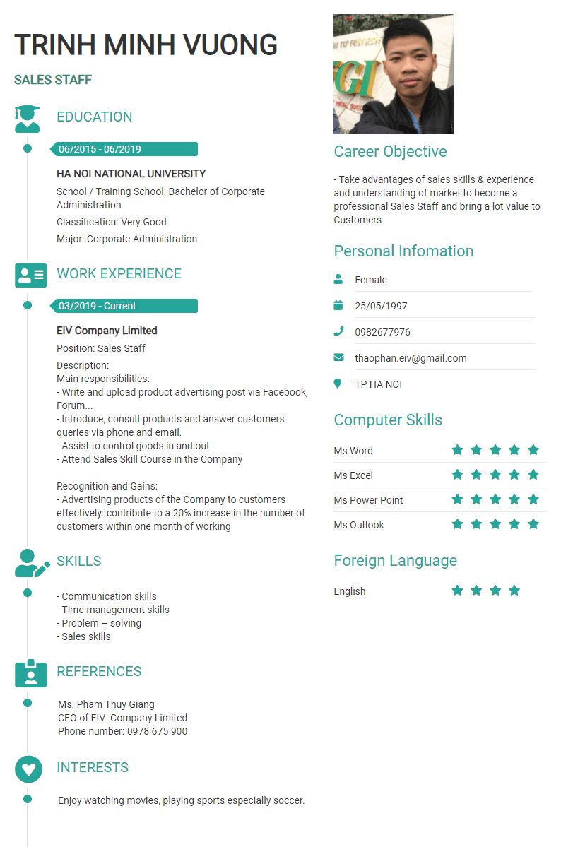 CV mẫu 5
