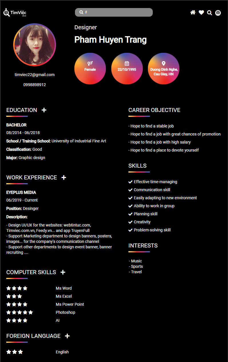 CV mẫu 22