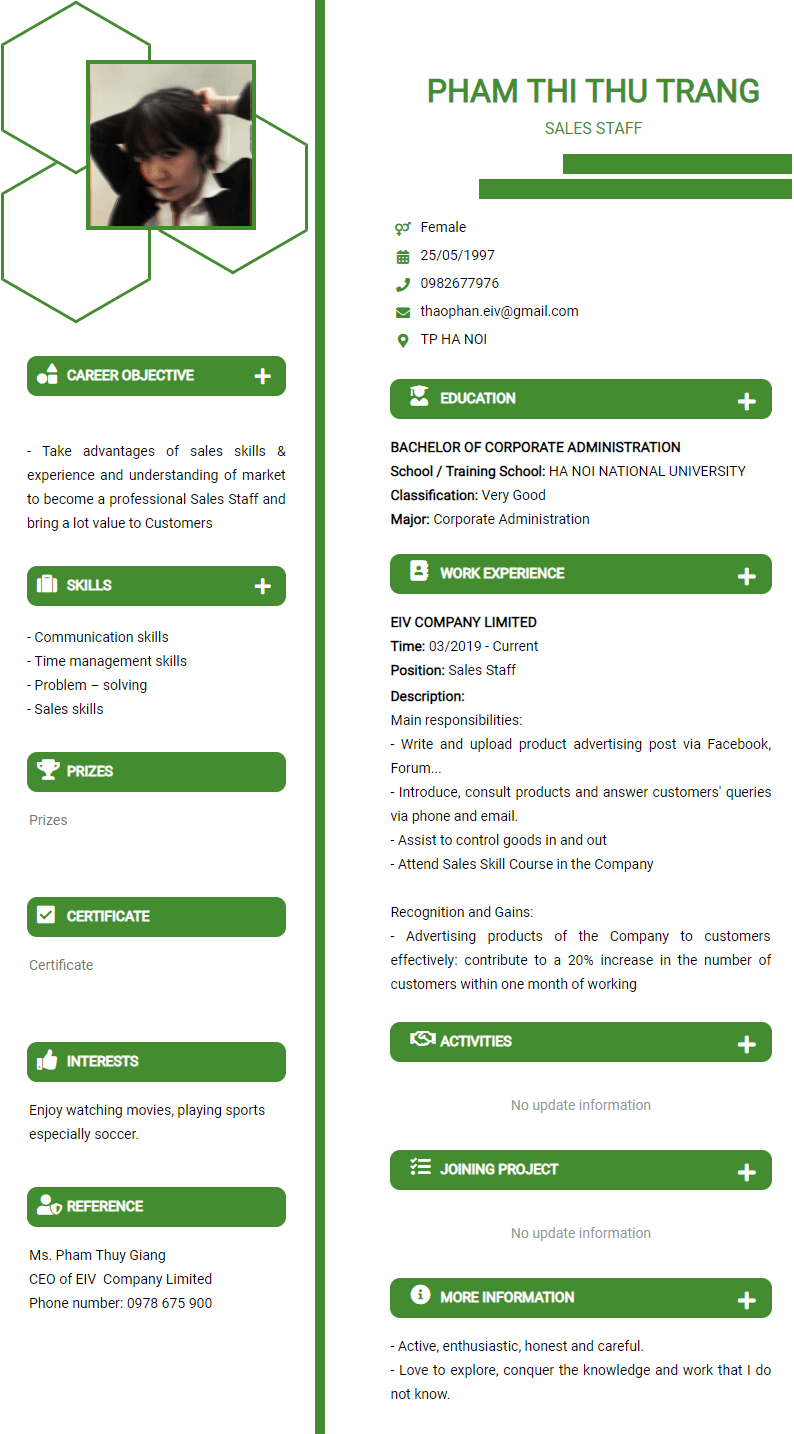CV mẫu 7