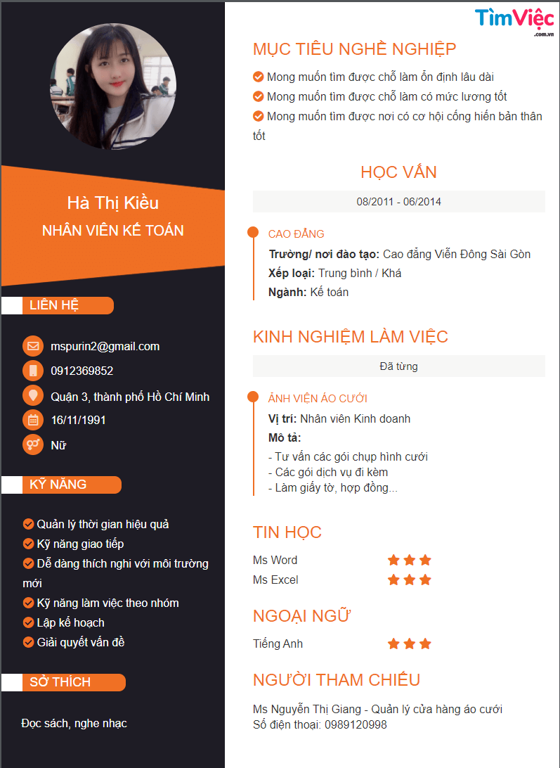 CV mẫu 16