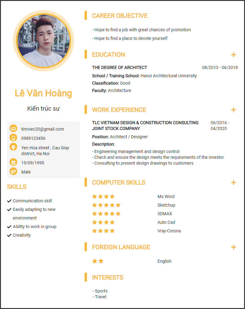 CV mẫu 20