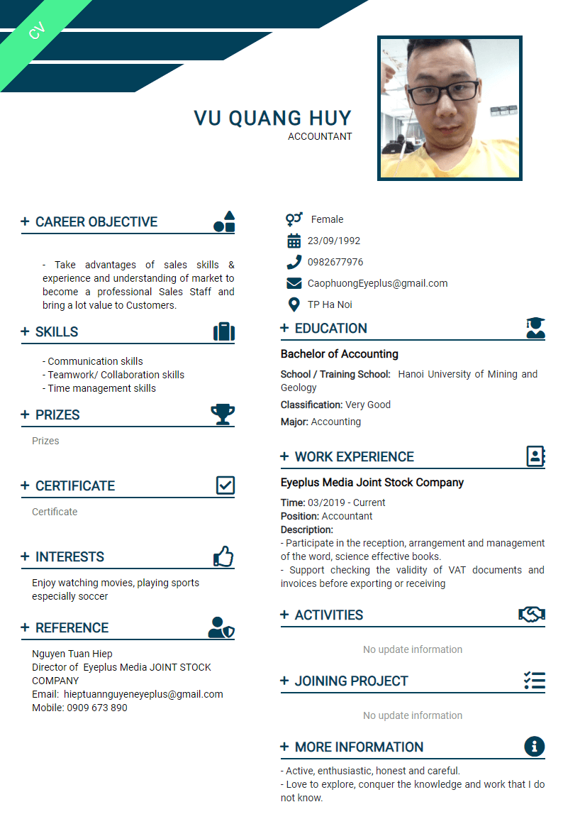 CV mẫu 6