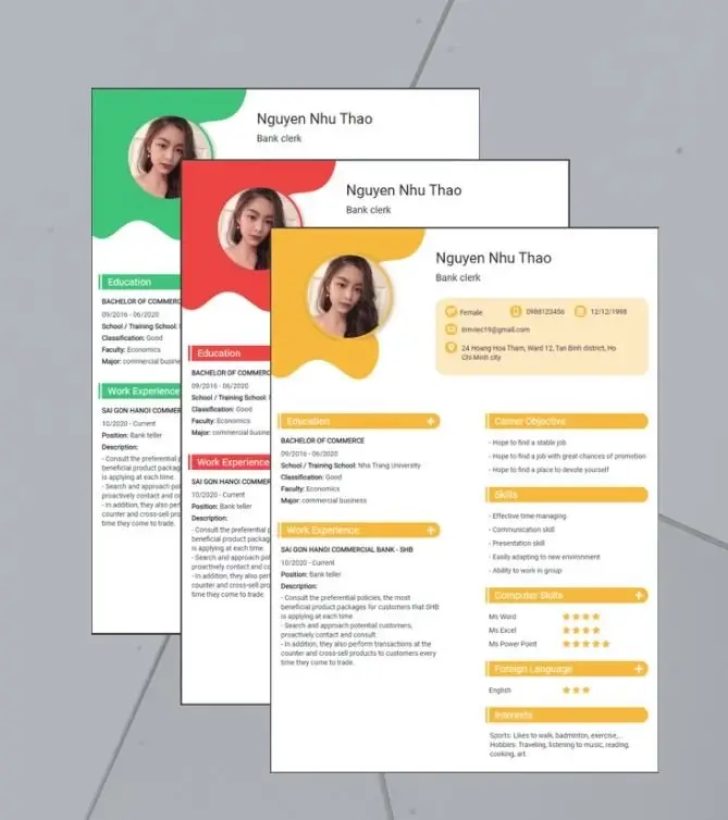 Mẫu CV xin việc ngành ngành Ngân hàng