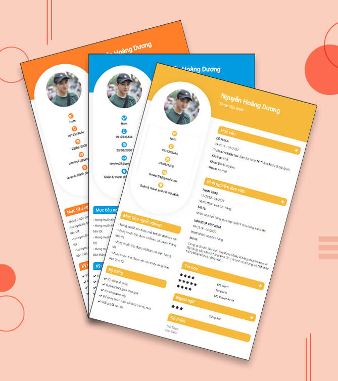 Mẫu CV xin việc cho Thực tập sinh