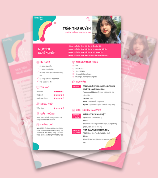 Mẫu CV cung Song Ngư