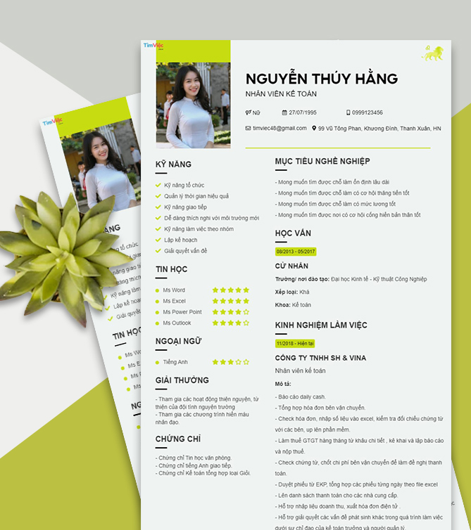 Mẫu CV cung Sư Tử