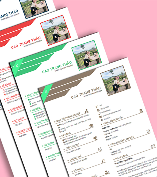 Mẫu CV xin việc thiết kế sáng tạo