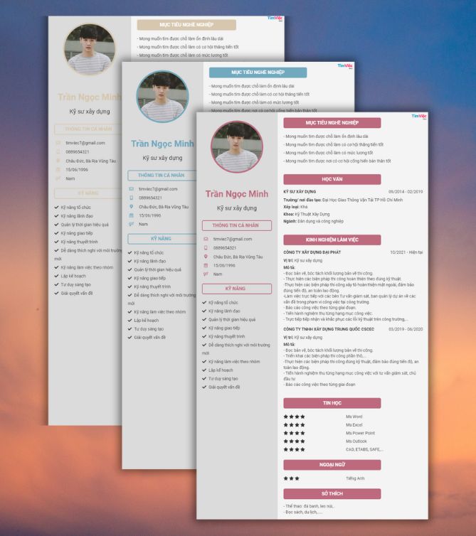 Mẫu CV Kỹ Sư Xây Dựng