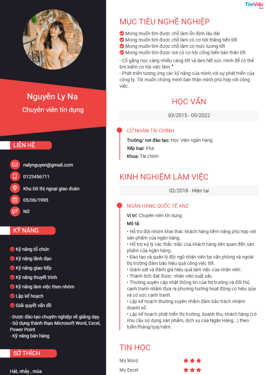 Mẫu CV xin việc cao cấp