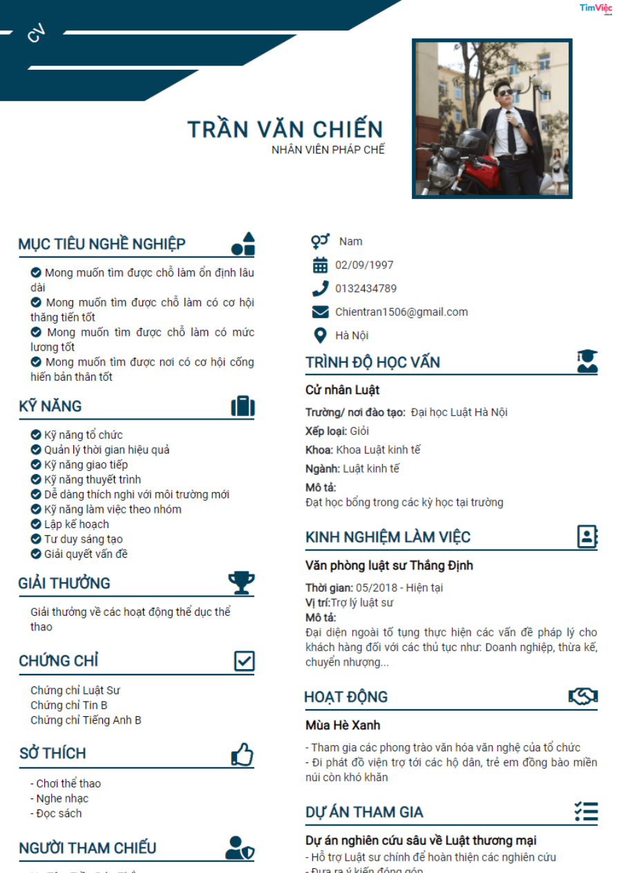 Mẫu CV xin việc thiết kế sáng tạo